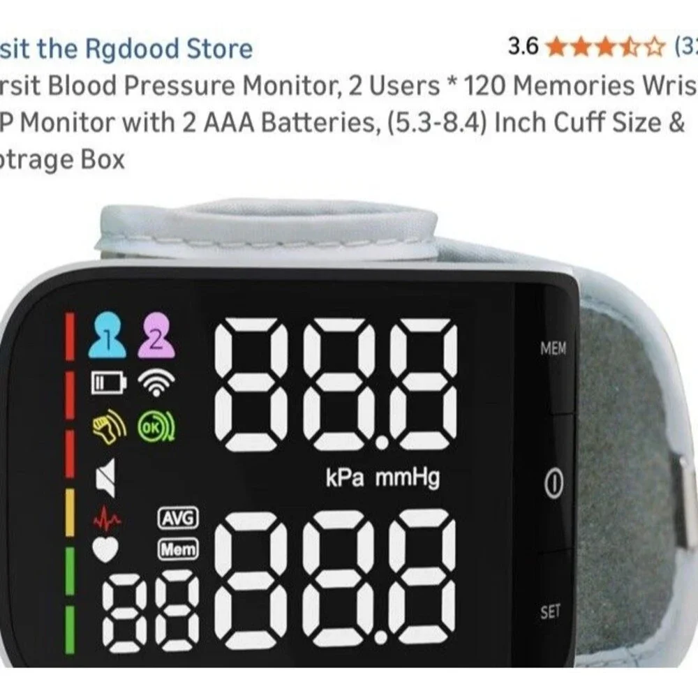 Blood Pressure Wrist Machine - Black/White